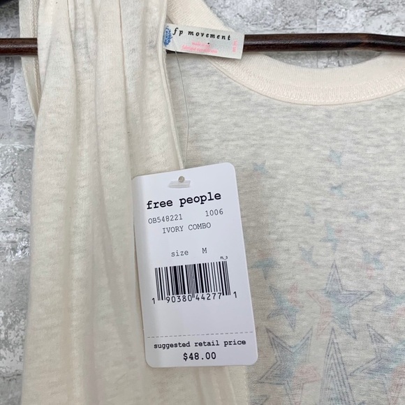 NWT Free People No Sweat Star Print Active Tank - Picture 5 of 6